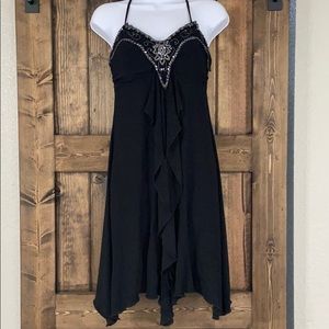 Vintage black ruffled dress